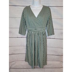 Women's Cross Front Striped Dress Small